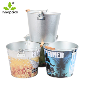 Seau à glace galvanisé de 5 pintes en métal de qualité Logo imprimé personnalisé pour la bière, le vin et la peinture Approvisionnement direct en usine - Product Image 5