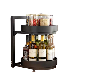 Organisateur de cuisine rotatif et réglable en hauteur, étagère multi-niveaux pour casseroles et poêles, support de comptoir pour ustensiles de cuisine et rangement d'épices - Product Image 1