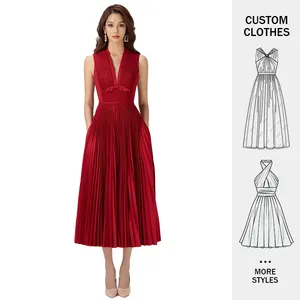 Kustom Haute Couture wanita Off-shoulder leher V mewah buatan tangan pesta Prom gaun elegan panjang Maxi perjamuan gaun malam