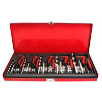 Kit de réparation de filetage hélicoïdal métrique 131 pièces à batterie au lithium, en acier au carbone, avec mallette rigide, outil à main pour réparation de filetage abîmé de voiture M5-M12