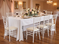 Ensemble de table à manger en bois Luckygoods pour mariage, table rectangulaire pliante, table de mariage pour événements de mariage, location pour fêtes