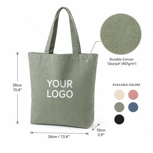 Sac fourre-tout en toile robuste de 12 oz avec soufflet de fond, logo personnalisé, réutilisable, écologique, pour événements et commerce de détail - Product Image 4