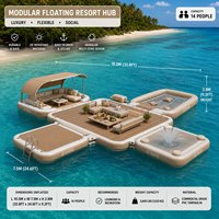 Plateforme flottante gonflable avec échelle pour la plage, le lac, la piscine et les fêtes en resort, pour des moments de plaisir aquatique en plein air