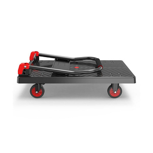 Chariot à achats muet à quatre roues en plastique Chariot à plate-forme de manutention de remorque d'entrepôt portable avec conception pliable - Product Image 6
