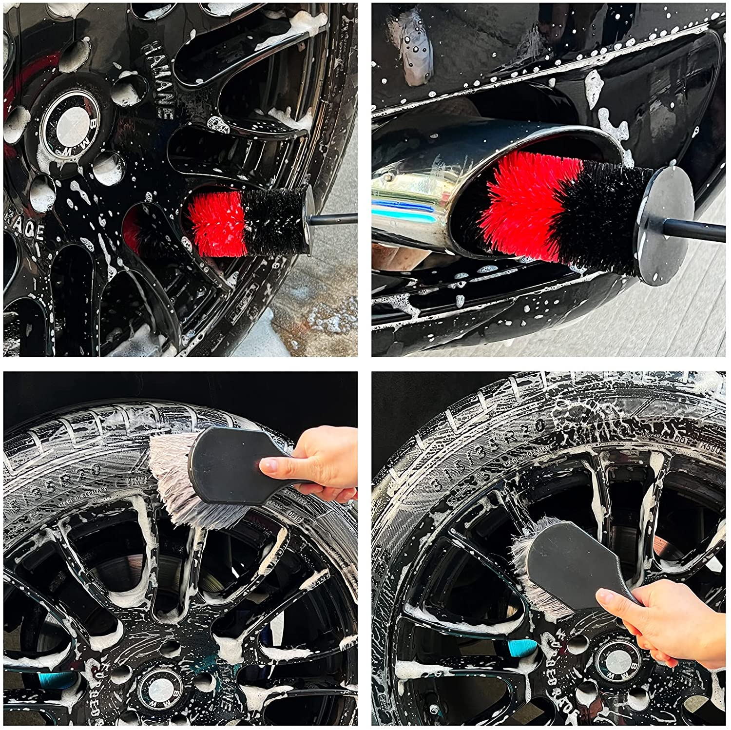 Polypropylene Car Detailing Cleaning Interior Brush 8pcs Set
