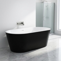 Baignoire autoportante rectangulaire en acrylique moderne et contemporaine pour bain profond, idéale pour hôtels et villas, prix usine