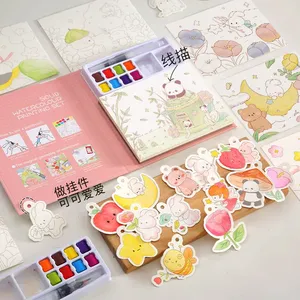Jumon Eco-friendly Military Theme Watercolor Coloring Paper Book for Kids Pocket DIY Line Sketch <b>Painting</b> Activity <b>Kit</b> T-40 - Product Image 3