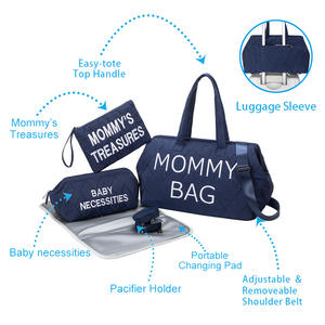 Tas Travel penyimpanan pengatur kain Caddy bayi kustom 5 dalam 1Set tas popok ibu portabel dengan kapasitas besar - Product Image 2