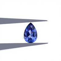 Saphir bleu royal cultivé en laboratoire par procédé Czochralski, 4x6mm-8x10mm, avec jeu de couleurs/effet de feu, formes coussin, ovale, poire