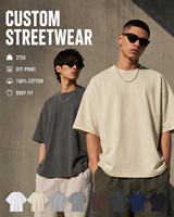 T-shirts décontractés pour hommes à manches courtes, col rond, coupe ample et décontractée, imprimés DTG personnalisés, 100 % coton 275 GSM, style streetwear, vente en gros