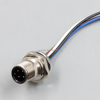Connecteur de panneau mâle SCONDAR M12 4 broches, câble pré-câblé 22AWG UL, connecteur de capteur industriel étanche IP67 avec écrou de verrouillage
