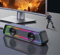 Portable 8W rvb LED éclairage haut-parleurs de bureau Subwoofer Microphone USB Cool Audio ordinateur dispositif auxiliaire Mini TWS fête