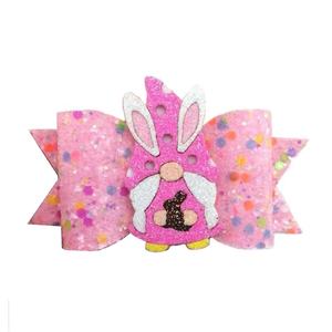 4 Piezas de Pinzas para el Cabello con Diseño de Conejito de Pascua, con Lentejuelas Brillantes, Color Rosa y Verde, para Niñas y Niños, para Fiestas - Product Image 2