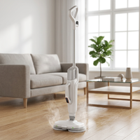 1380W Elektrischer Wassersprüh-Dampfmopp für Haushalt und Auto, Handgerät mit Doppelbürsten, Kabelmanagement, Hochtemperatur-Sterilisation, Rotationsfunktion