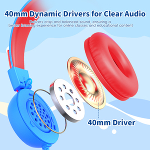 <span class=keywords><strong>Casque</strong></span> audio filaire éducatif pour enfants, <span class=keywords><strong>casque</strong></span> stéréo <span class=keywords><strong>Bluetooth</strong></span> avec limiteur de volume de sécurité de 85 dB - Product Image 5
