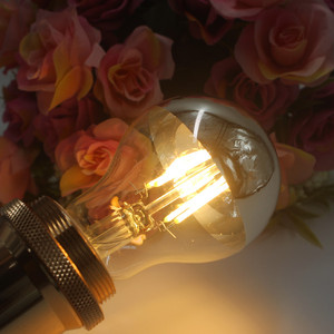 Led Filament Bulb A60 E27 220V Decorative <b>Light</b> Source Mirror Reflector Silver Finish Hotel Lighting - Product Image 1