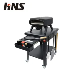 Wholesale Home and Outdoor Food Prep and Work Cart Pizza Oven Trolley BBQ Stand Large Storage Grill Dining Cart