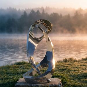 Custom Modern Abstract Stainless Steel Metal <b>Outdoor</b> Indoor Sculpture <b>Mirror</b> Polished <b>Garden</b> Art Statue <b>for</b> Yard Hotel Landscape - Product Image 2
