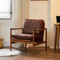 Fauteuil simple en bois massif, style nordique, multifonctionnel, fauteuil inclinable pour salon et balcon, chaise Hank