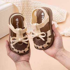 <span class=keywords><strong>Sandales</strong></span> d'été mignonnes pour filles, style princesse, avec nœud, respirantes, antidérapantes, chaussures pour enfants, semelles souples confortables, <span class=keywords><strong>sandales</strong></span> de plage pour enfants en bas âge - Product Image 1