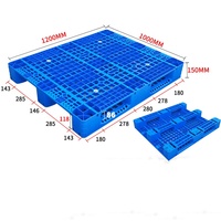 Palette Euro en HDPE renforcé d'acier 1200x1000x150mm, 4 voies, simple face, durable, haute capacité, avec une charge dynamique de 2 tonnes