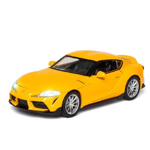 Simulation Toyota 1:32 alloy model pull back Sports car simulation model children's toy car decoration toyota supra diecast