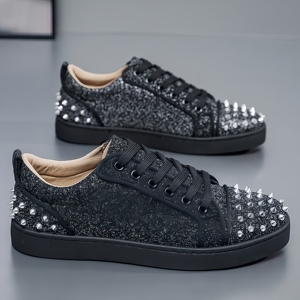 Nuove <span class=keywords><strong>Scarpe</strong></span> Casual da Uomo Primavera 2026, Sneakers con Borchie, Stile Coreano alla Moda con Strass, <span class=keywords><strong>Scarpe</strong></span> Trendy da Uomo - Product Image 3