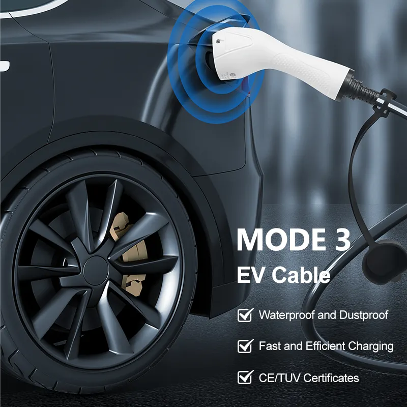 Câble de charge pour véhicule électrique, 8m, 32A IEC62196 TUV certifié CE de type 2 à type 2, câble EV Portable