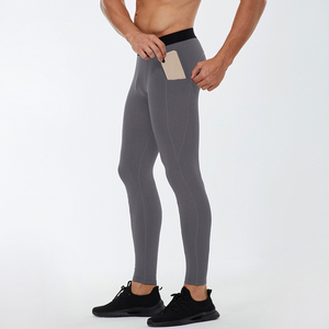 Mallas de compresión de alto rendimiento para hombre, pantalones de gimnasio personalizados, ropa deportiva de marca blanca, LICRA/poliéster elástico de longitud completa - Product Image 5