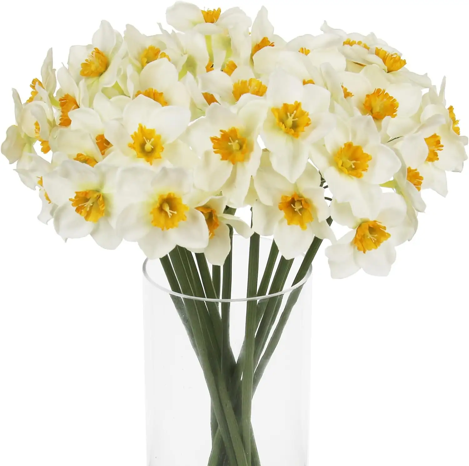 Narciso - Flor artificial de narcisos para decoração de casa, peça de casamento, ornamental de jardim, flores artificiais para decoração de casa