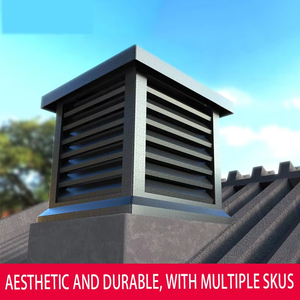 Hotte <span class=keywords><strong>d</strong></span>'extraction moderne carrée en alliage <span class=keywords><strong>d</strong></span>'aluminium avec persiennes, étanche à la pluie, pour climatisation de villa - Product Image 4