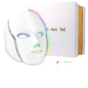 Home Facial Hautpflege LED 7 Farb lichttherapie Verjüngung PDT Photon mit Hals tragbares SPA Gesicht