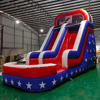 Toboggan aquatique gonflable double piste en PVC écologique pour extérieur, château gonflable pour enfants, équipement d'amusement mobile à double couture