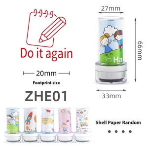 Juego de sellos de dibujos animados para estudiantes, sello de plástico de tinta automática para sello de autoentintado personalizado decorativo - Product Image 2