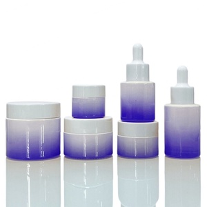 Customize Cosmetics <b>Packing</b> 5ml/10ml Lip Balm Baby Pink Frosted Glass Jar Eye Cream Container White Dropper Cap Screen Printing - Product Image 2