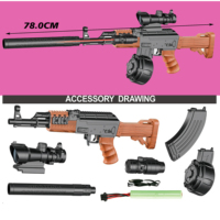 KK nouveau AK47 78CM électrique Gel Ball Blaster automatique mode manuel éclaboussures Blaster pour les activités de plein air des garçons équipe de tir