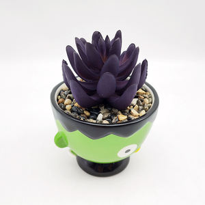 Jardín Sala de estar Decoración de mesa Plantas artificiales Suculentas Maceta Linda Cerámica Zombie 3D Maceta - Product Image 4