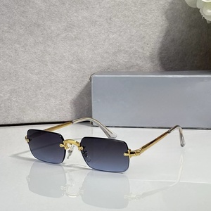 Premium Vintage Frameless Square Sunglasses Gradient Lens Men Luxury Fashion Shades Outdoor Driving UV Protection <b>Eyewear</b> - Product Image 4