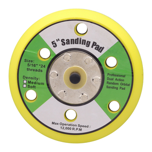 Bantalan ampelas pneumatik kuning Velcro berkualitas tinggi alat abrasif lubang sesuai ukuran Multi-size untuk mesin pengamplasan Orbital acak - Product Image 6