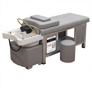 Lavabo in Ceramica con Lettino per <span class=keywords><strong>Shampoo</strong></span> in Acciaio Inox, Terapia della Testa con Circolazione d'Acqua, Risparmio Energetico, Acqua Calda, Design Moderno per Salone di Parrucchiere - Product Image 3