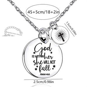 Collar personalizado de acero inoxidable con colgante de Cruz de poesía bíblica para mujer, regalo, oración, fe, joyería de personalidad Premium - Product Image 5