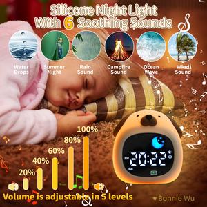 Lámpara de reloj de compañero de sueño perfecto, reloj de entrenamiento de sueño de silicona recargable, reloj despertador para niños con luz nocturna - Product Image 5