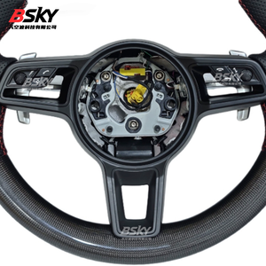 Pors-che Panamera Cayenne <span class=keywords><strong>Macan</strong></span> Cayman GT4 Boxster 718 981 911 991 991,2 992 Volante de fibra de carbono de cuero GT mejorado - Product Image 3