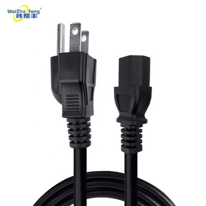 Ul giấy chứng nhận OEM NEMA 5-15p AC cắm dây điện 3C * 18AWG 1.2m 1.5m 1.8m 2m SJT PVC AC dây điện cáp điện mở rộng dây - Product Image 1