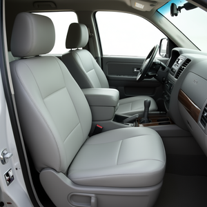 Gray <b>Leather</b> Front <b>Seat</b> <b>Covers</b> 4Pcs Fit For Chevy Silverado Gmc Sierra 2003 2006 Classic Style All Season - Product Image 2