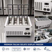Meilleures ventes 2026 Vitrine de présentation de gelato Pozzetti à froid avec 4 bacs et 8 bacs de congélation pour boutique de gelato haut de gamme