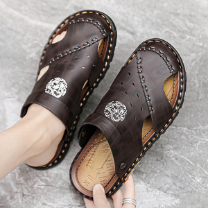 <span class=keywords><strong>Sandalias</strong></span> <span class=keywords><strong>de</strong></span> Cuero Cosidas a Mano para <span class=keywords><strong>Hombre</strong></span>, <span class=keywords><strong>Sandalias</strong></span> Casuales <span class=keywords><strong>de</strong></span> Playa para Vacaciones, Antideslizantes, con Suela <span class=keywords><strong>de</strong></span> <span class=keywords><strong>Goma</strong></span> Suave y Cómoda - Product Image 3