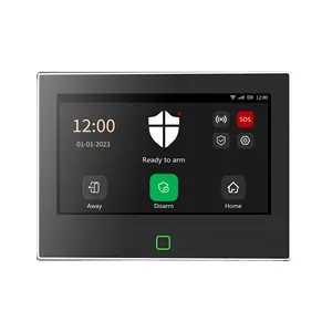 7 pouces écran tactile empreinte digitale 8 zones filaires sans fil GSM 4G + WIFI système d'alarme de sécurité à domicile sans fil antivol