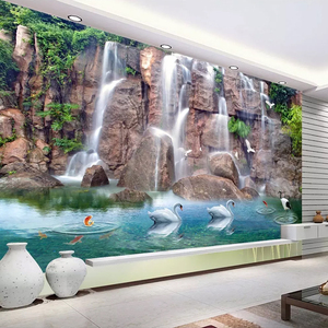 <span class=keywords><strong>Mural</strong></span> Personalizado 3D con Paisaje de Cascada y <span class=keywords><strong>Lago</strong></span> de Cisnes, <span class=keywords><strong>Mural</strong></span> para Sala de Estar, Dormitorio, Sofá, Fondo de TV, Foto, Papel Tapiz 3D, Papel de Parede - Product Image 1