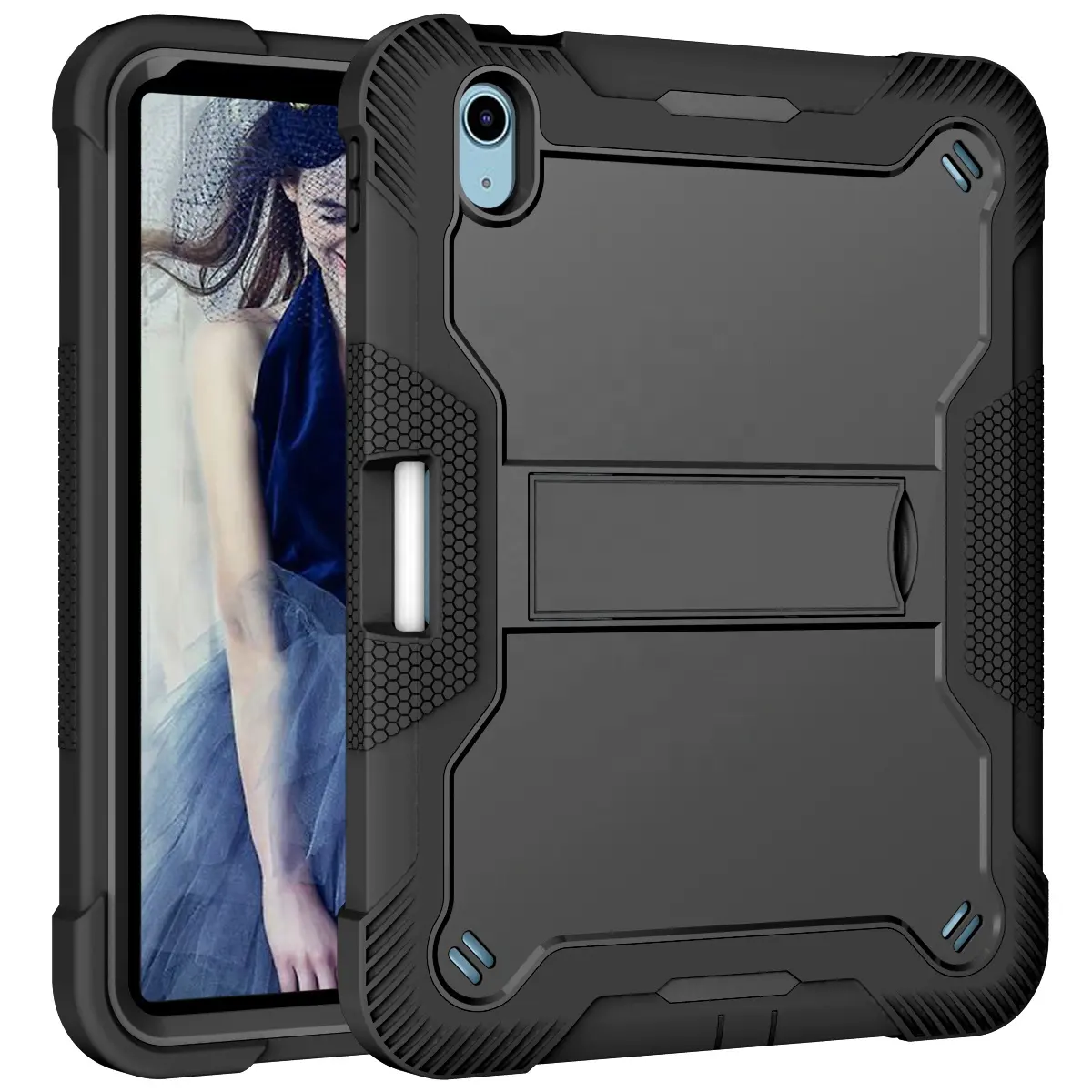 WOWCASE 새로운 Shockproof 스트랩 어깨 태블릿 케이스 PC 실리콘 견고한 태블릿 케이스 커버 iPad 10.9 10 세대 2022